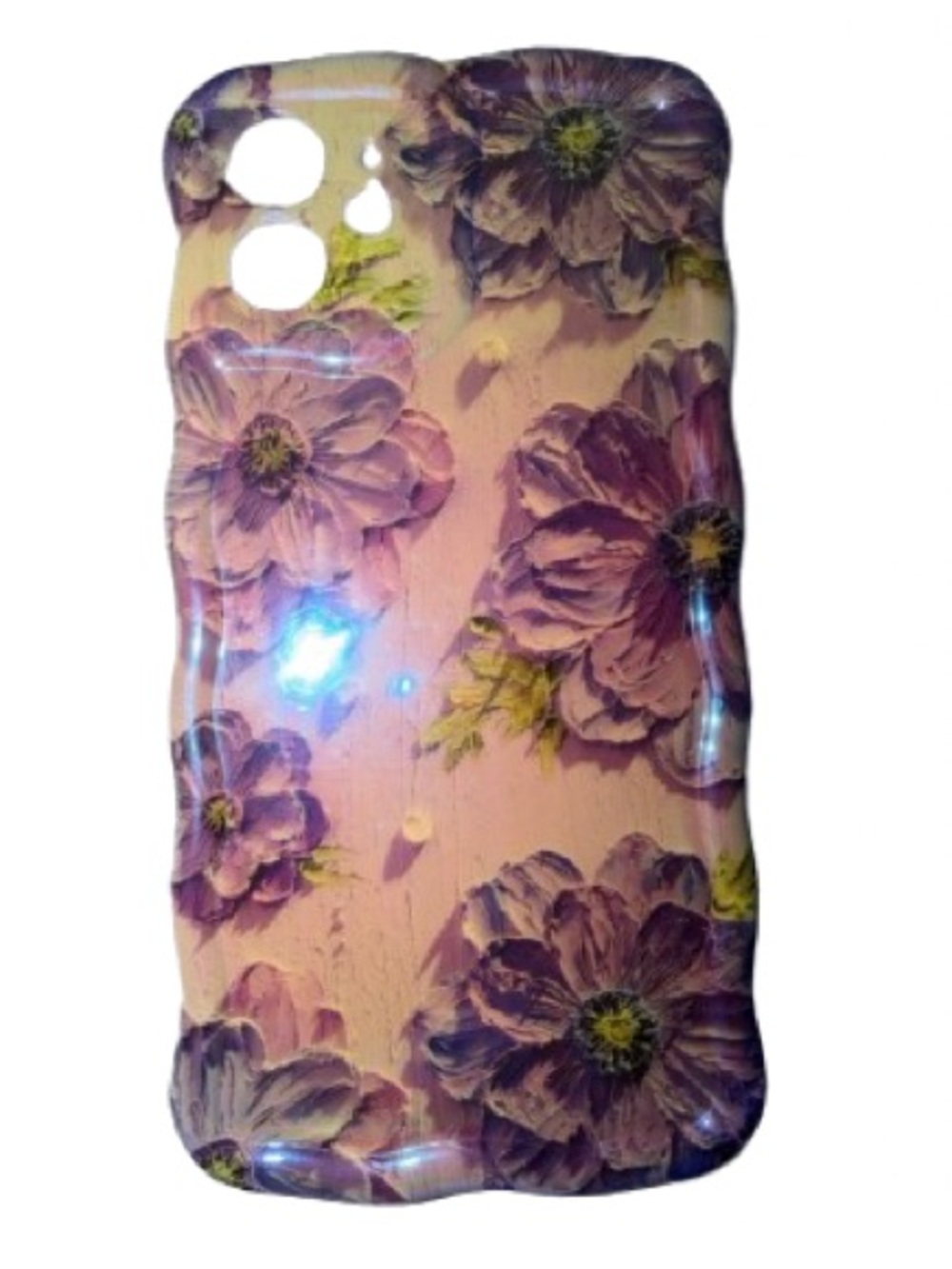 I-phone 12 Floral Purple & Pink Phone Case - Compatible Cell Phone Accessory